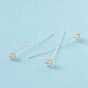 Brass Micro Pave Clear Cubic Zirconia Flower Head Pins LS-KK-G413-01S-3