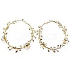 Alloy Branch Flower Big Hoop Earrings for Women WGC29F5-01-5