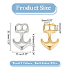 Unicraftale 6Pcs 2 Colors 304 Stainless Steel Anchor Hook Clasps STAS-UN0050-79-4