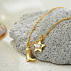 304 Stainless Steel Micro Pave Clear Cubic Zirconia Cowboy Boot and Star Pendant Necklaces FS-WGF88B1-04-2
