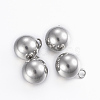 Tarnish Resistant 304 Stainless Steel Sphere Charms X-STAS-H394-12P-1
