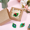 3Pcs 3 Styles Glass Green Leaf Display Decorations DJEW-DR0001-11-4