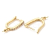 Rack Plating Brass Micro Pave Cubic Zirconia Hoop Earring Finding KK-C021-12G-2