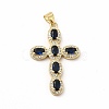 Rack Plating Brass Cubic Zirconia Pendants KK-G456-25G-05-1