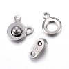 Non-Tarnish 201 Stainless Steel Snap Clasps STAS-C042-03P-2