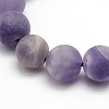 Frosted Natural Amethyst Round Bead Strands G-M064-10mm-13-2