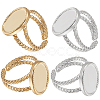 8Pcs 2 Colors 304 Stainless Steel Open Cuff Ring Settings RJEW-BBC0001-26-1