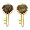 Natural Unakite Pendants G-N326-158-07-3