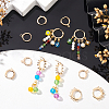 PandaHall Elite 10Pcs 2 Style Brass Huggie Hoop Earring with 2Pcs Ring Stud Earring Findings KK-PH0002-84-2