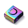 Ion Plating(IP) 304 Stainless Steel Square Slide Charms STAS-L132-01D-M-2