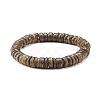 Flat Round Coconut Beads Stretch Bracelets Set BJEW-JB07010-5