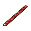 Faux Suede Snap Cord Bracelet LS-BJEW-F428-13-1