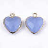 Electroplate Natural White Jade Pendants X-G-T112-03B-2