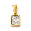 304 Stainless Steel Pendants Cubic Zirconia STAS-R229-30B-G-1