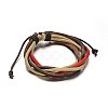 Adjustable Leather Cord Multi-Strand Bracelets BJEW-M169-09-2