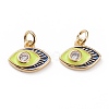 Brass Micro Pave Clear Cubic Zirconia Charms KK-C100-15G-B01-2