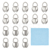 925 Sterling Silver Bead Tips with Suede Fabric Square Silver Polishing Cloth FIND-BC0013-10A-1