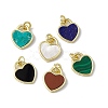 Natural Mixed Stone Heart Charms G-G977-05-2