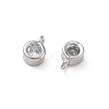 Brass Micro Pave Clear Cubic Zirconia Charms KK-D289-48B-P-2