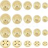 Olycraft 50Pcs 5 Style 4-Hole Brass Buttons BUTT-OC0001-18-1