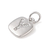 Rack Plating Brass Micro Pave CLear Cubic Zirconia Charms KK-E110-14P-Y-2