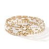 5Pcs Glass Seed Beads & CCB Beads Stretch Bracelets TB4137-10-1