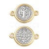 Rack Plating Religion Brass Connector Charms KK-B097-02G-1