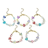 Flower & Butterfly Glass Beaded Bracelet with 304 Stainless Steel Clasps BJEW-JB09585-1