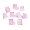 Frosted Glass Beads with Golden Glitter Powder DGLA-NH001-6mm-01I-1