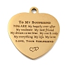 Valentine's Day PVD Vacuum Plating 201 Stainless Steel Pendants STAS-L079-24G-04-1