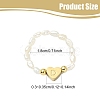 Natural Freshwater Pearl & 304 Stainless Steel Bead Finger Rings RJEW-FS00001-04-3
