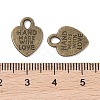 Tibetan Style Alloy Heart Charms X-TIBEP-Q035-07AB-NR-3