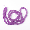 Baking Paint Blue Violet Frosted Round Transparent Glass Bead Strands X-GLAA-S031-8mm-32-3