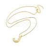 Brass & Plastic Pearl Letter Pendant Box Chain Necklaces for Women NJEW-U017-01G-10-3