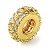 Rack Plating Brass Clear Cubic Zirconia European Beads KK-G501-06B-G-1
