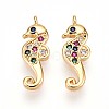 Brass Micro Pave Cubic Zirconia Pendants KK-N261-16G-1