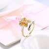 Fashion Butterfly Alloy Enamel Cuff Rings RJEW-BB20413-A-8-4