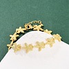 Brass Link Chain Bracelets for Women BJEW-L707-04G-04-1