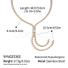 Stainless Steel Pave Shiny Clear Cubic Zirconia Tennis Chain Y Necklaces for Women MI6992-7