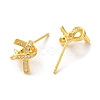 925 Sterling Silver Micro Pave Cubic Zirconia Stud Earing Findings STER-P056-08G-2