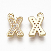 Brass Cubic Zirconia Charms KK-S348-330X-2