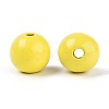 Spray Painted Round Natural Schima Wood Beads WOOD-A018-14mm-04-2