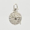 Brass Hollow Cage Pendants KK-P141-05-1