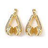 Brass Micro Pave Clear Cubic Zirconia Pendants CU-L277-12G-1