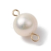 Natural Cultured Freshwater Pearl Connector Charms PALLOY-JF03090-02-3