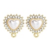 Alloy Glass Rhinestone and Plastic Imitation Pearl Stud Earring Finding Accessories FIND-U006-10G-1