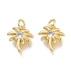 Brass Micro Pave Clear Cubic Zirconia Charms KK-M206-40G-1