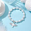 Plating Acrylic Stretch Bracelets BJEW-JB11043-01-2