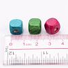 Mixed Lead Free Cube Natural Wood Beads X-YTB027-4