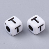White Opaque Acrylic Beads MACR-R869-02T-2